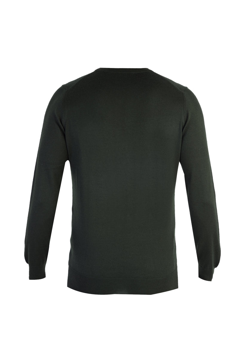 Haki A.K.Düz Bisiklet Yaka Triko