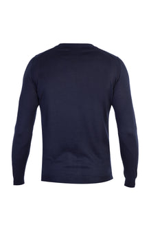 Lacivert Regular Fit Yünlü Düğmeli Hırka