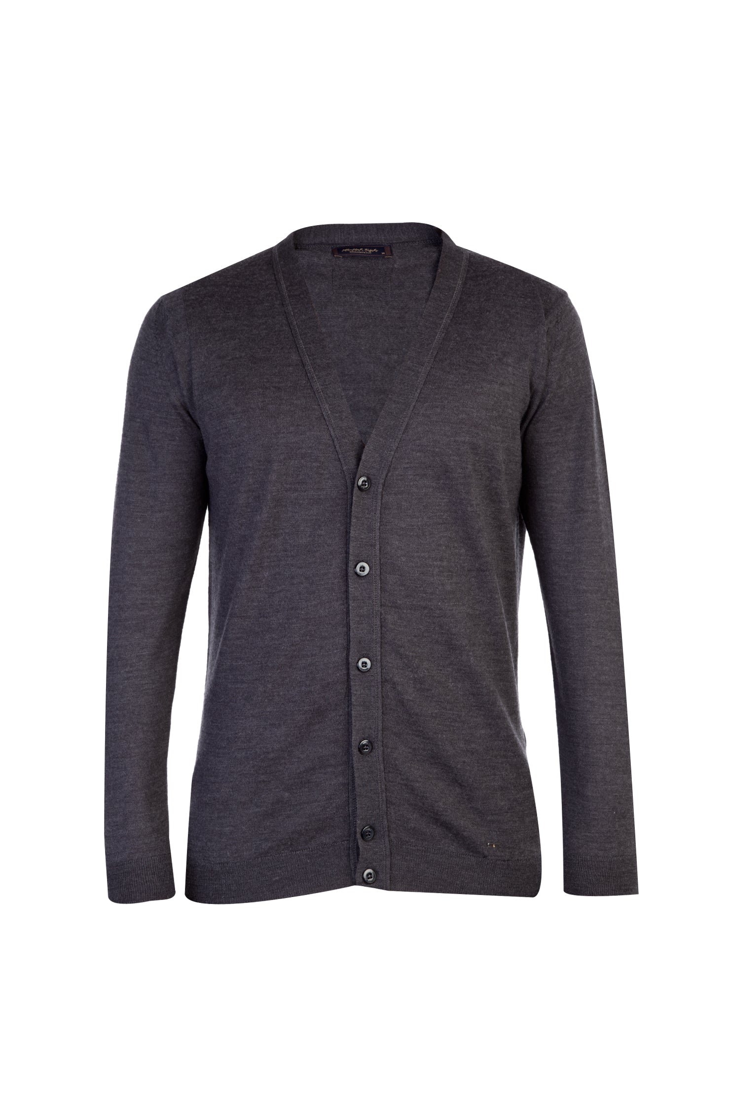 Antrasit Regular Fit Yünlü Düğmeli Hırka