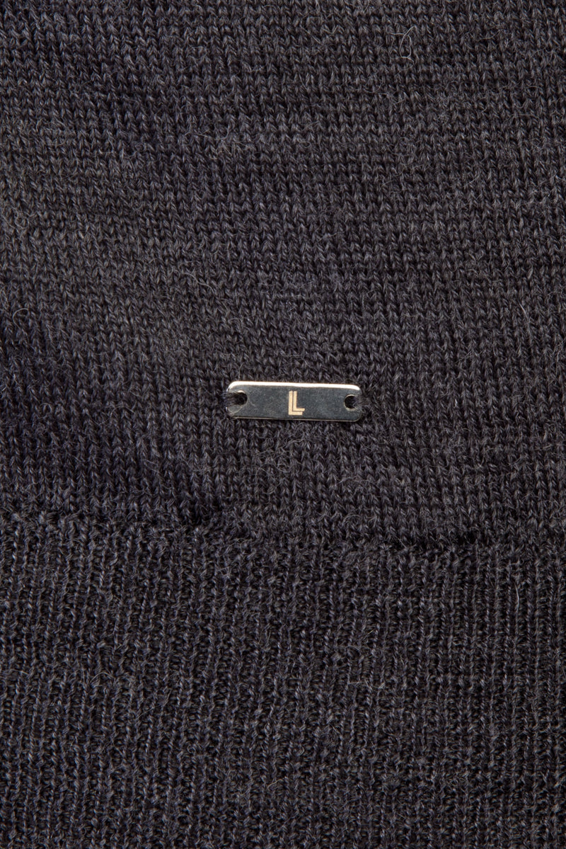 Antrasit Regular Fit Yünlü Düğmeli Hırka