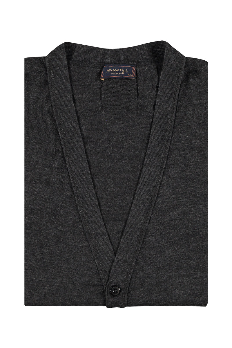 Antrasit Büyük Beden Yünlü Hırka