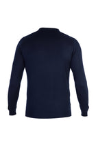 Lacivert Polo Yaka Slim Fit Dar Kesim Yünlü Desenli Triko Kazak