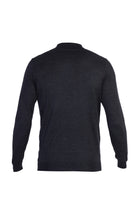 Antrasit Polo Yaka Slim Fit Dar Kesim Yünlü Desenli Triko Kazak