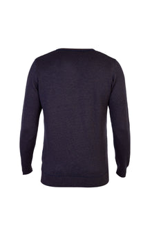 Lacivert V Yaka Regular Fit Yünlü Triko Kazak