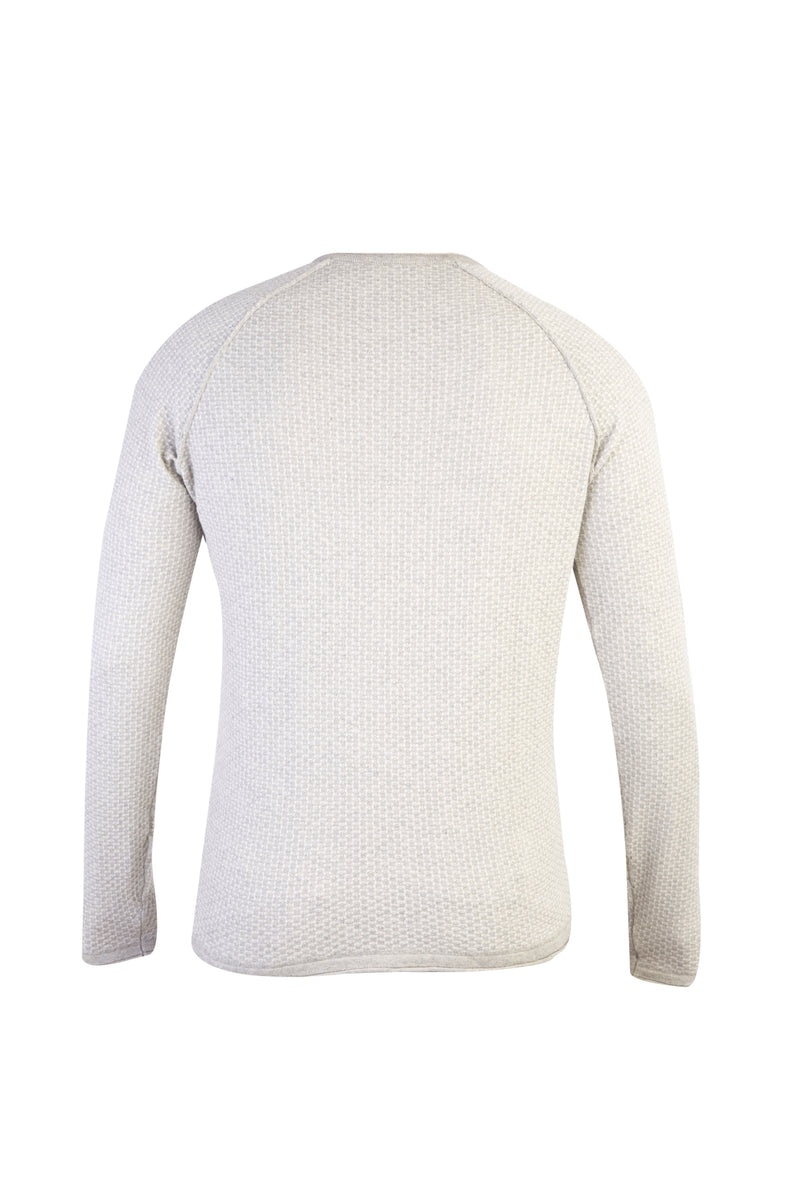 Açık Gri Bisiklet Yaka Slim Fit Dar Kesim Triko Kazak