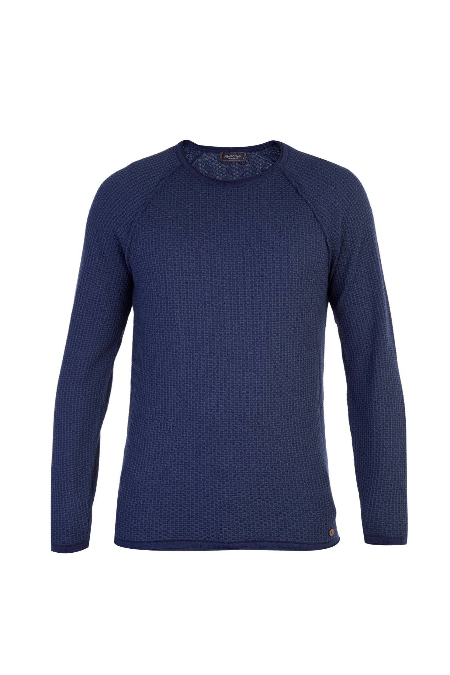 Lacivert Bisiklet Yaka Slim Fit Dar Kesim Triko Kazak-Abdullah Ki??l?