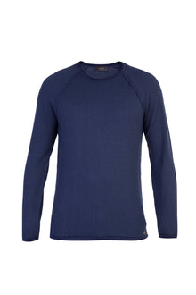 Lacivert Bisiklet Yaka Slim Fit Dar Kesim Triko Kazak-Abdullah Ki??l?