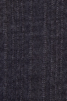 Antrasit Bisiklet Yaka Regular Fit Yünlü Çizgili Triko Kazak