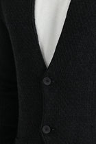 Antrasit Slim Fit Dar Kesim Yünlü Triko Hırka