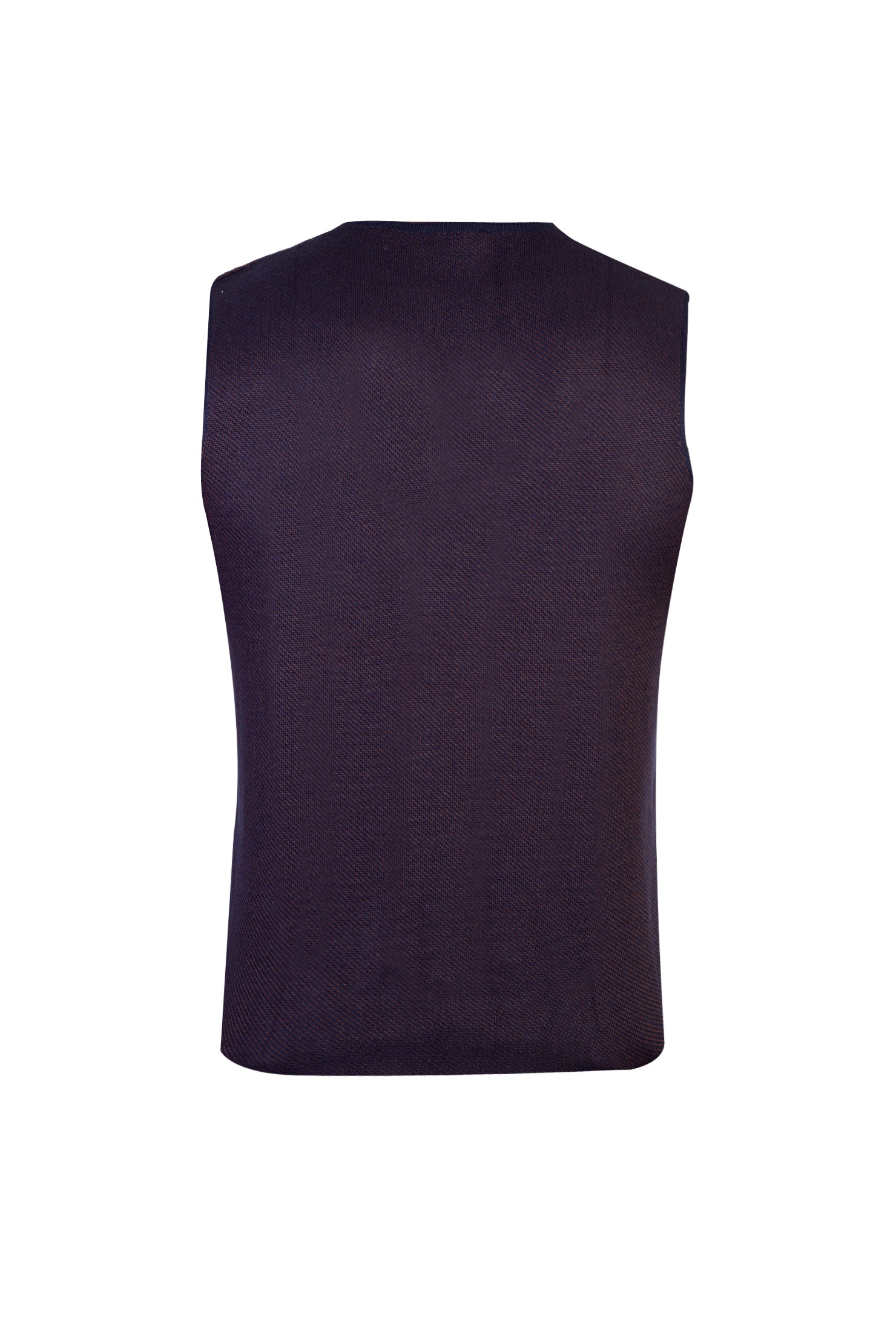 Kahve Slim Fit Yünlü Desenli Yelek