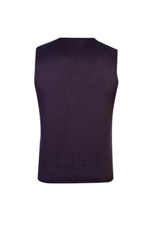 Kahve Slim Fit Yünlü Desenli Yelek