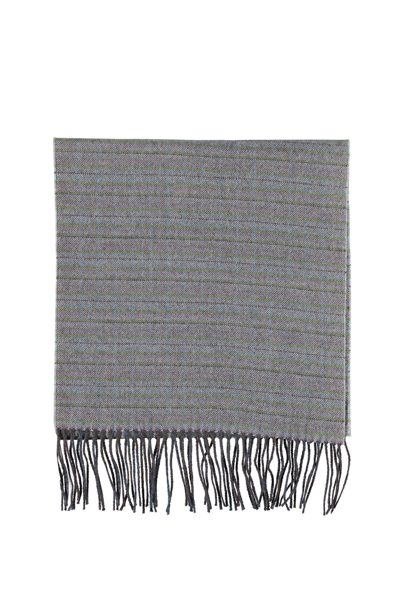 Açık Yeşil Desenli Yün Atkı