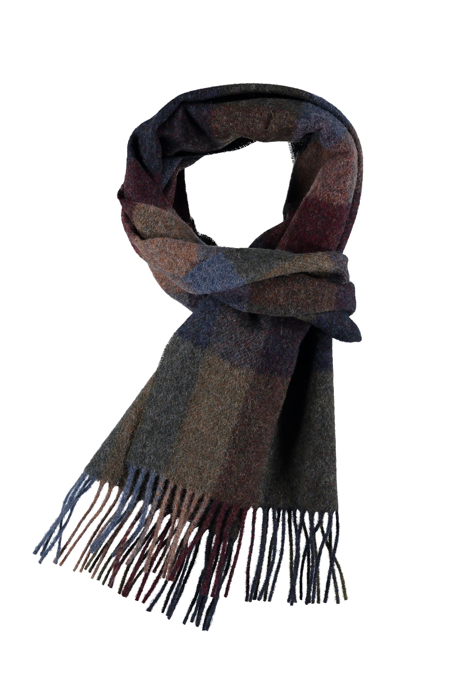 Bordo Desenli Yün Atkı