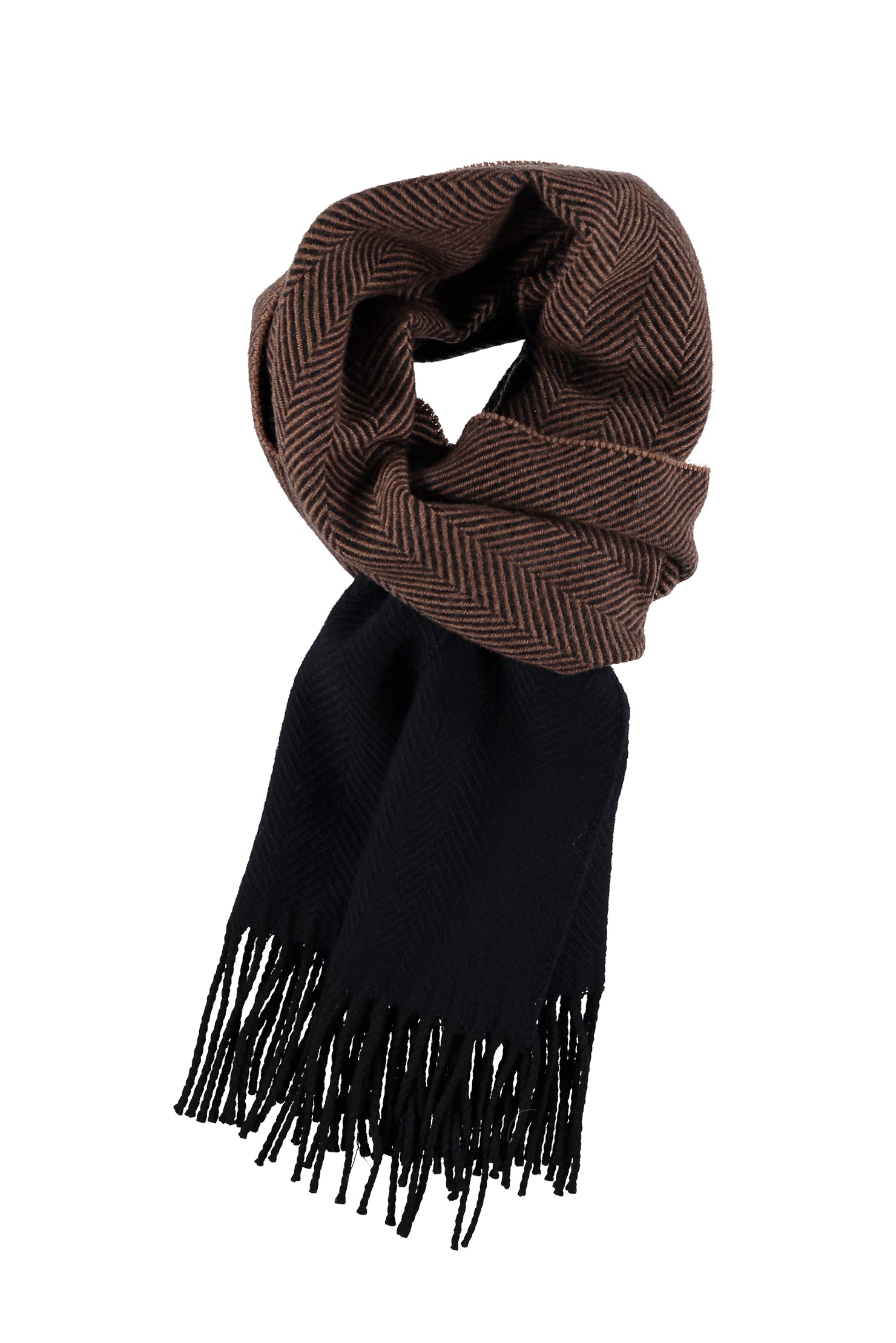 Kahve Desenli Yün Atkı