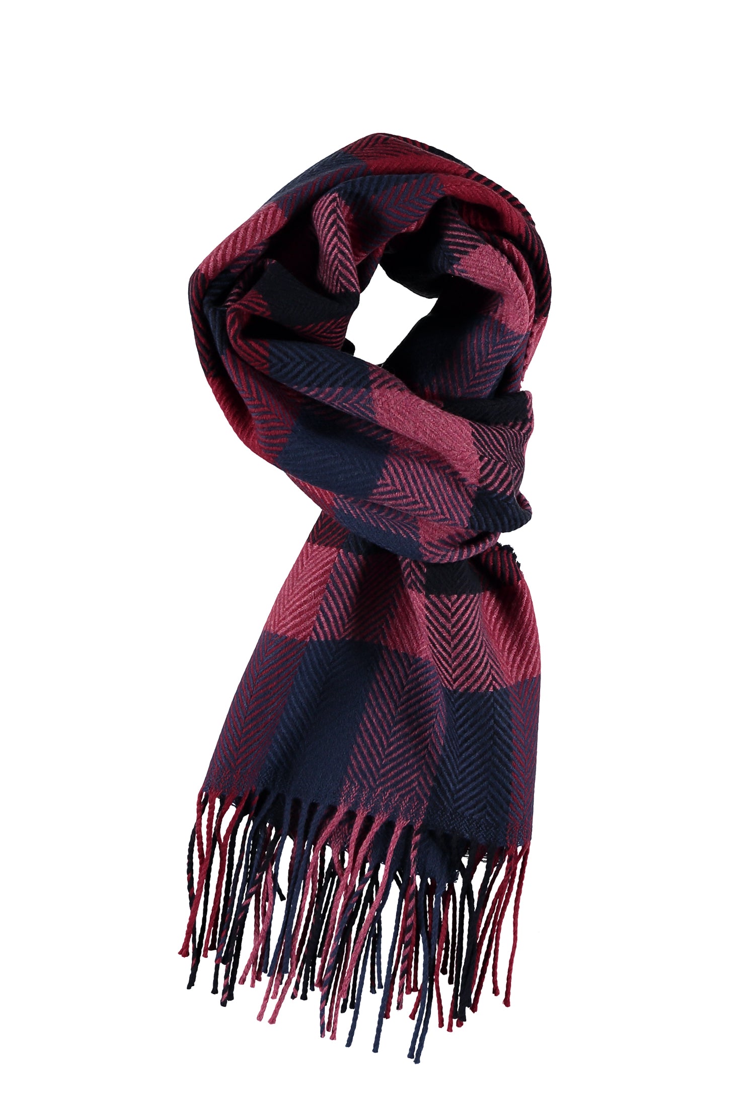 Pembe Desenli Yün Atkı