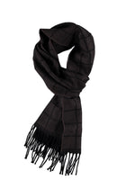 Koyu Kahve Desenli Yün Atkı