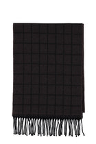 Koyu Kahve Desenli Yün Atkı