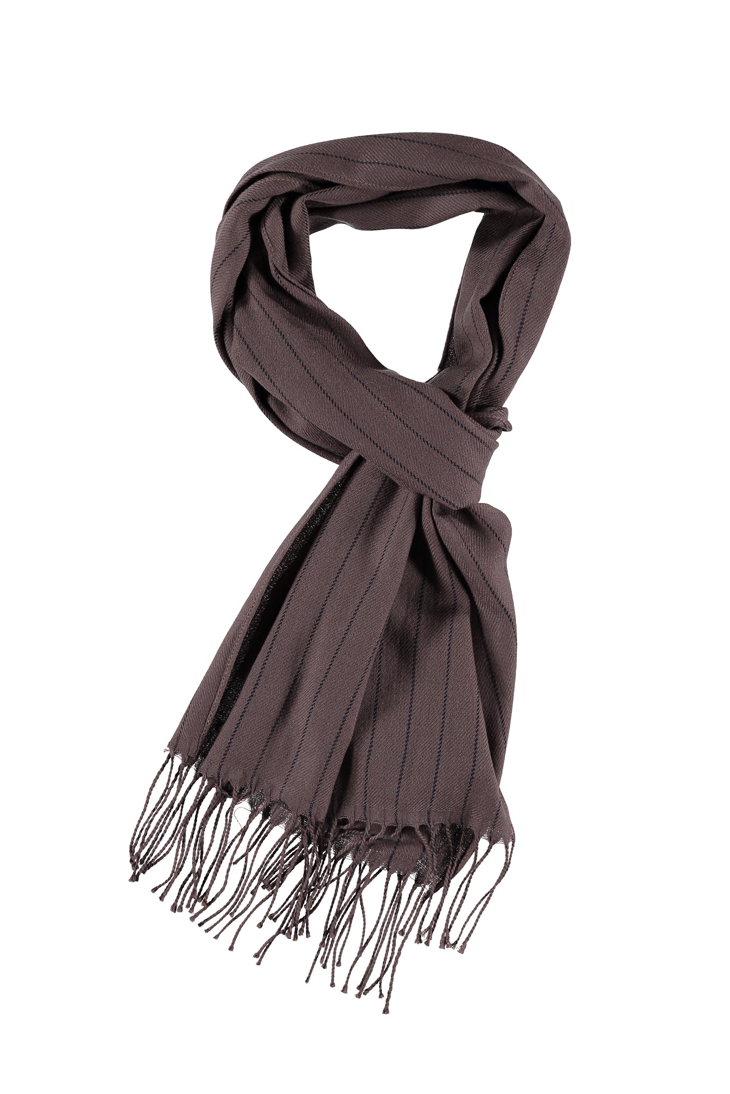 Kahve Desenli Yün Atkı