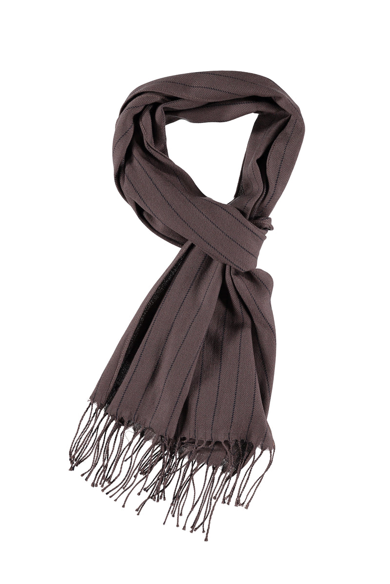 Kahve Desenli Yün Atkı