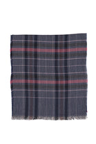 Lacivert Desenli Yün Atkı