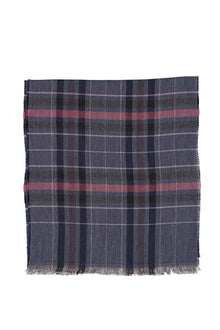 Lacivert Desenli Yün Atkı