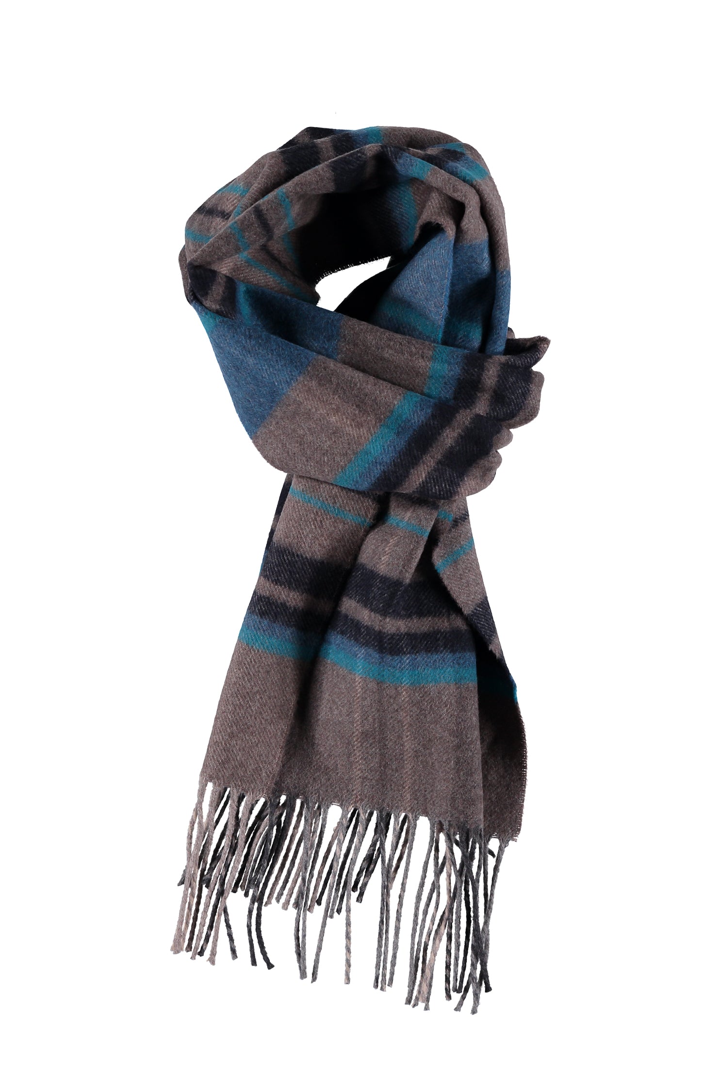 Bej Desenli Yün Atkı