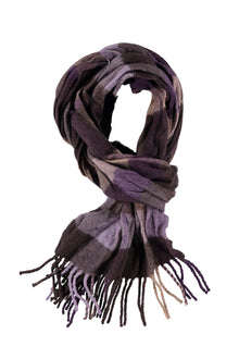 Mor Desenli Yün Atkı