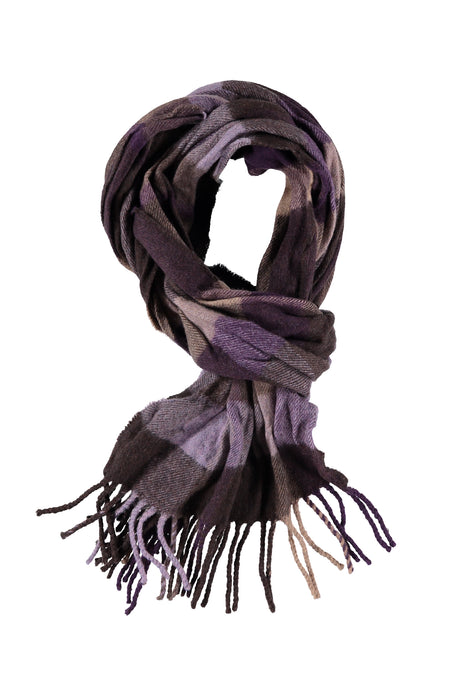 Mor Desenli Yün Atkı