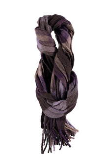 Mor Desenli Yün Atkı