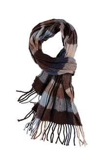 Koyu Yesil Desenli Yün Atkı