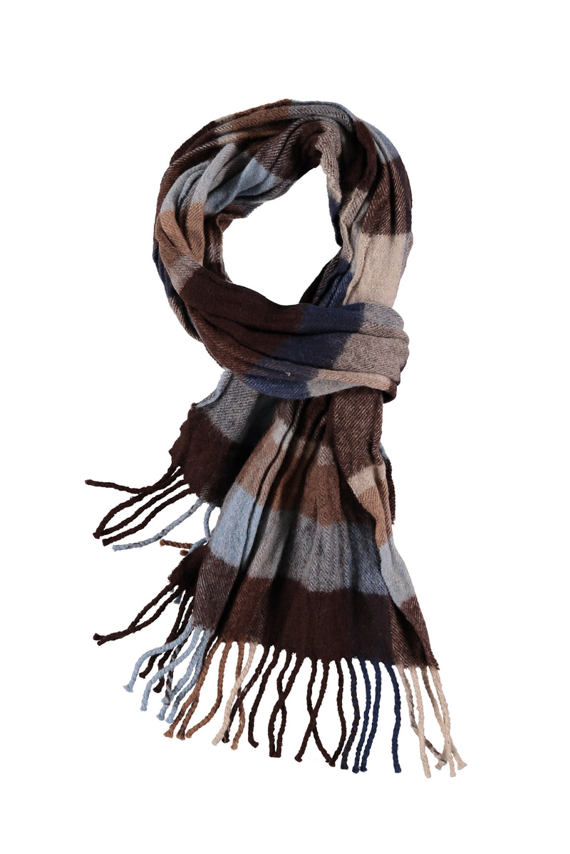 Koyu Yesil Desenli Yün Atkı