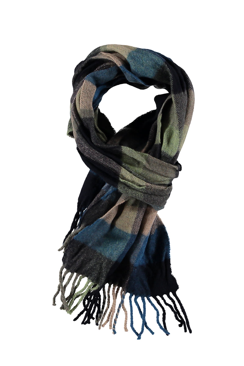 Koyu Kahve Desenli Yün Atkı