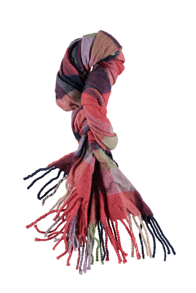 Kiremit Desenli Yün Atkı