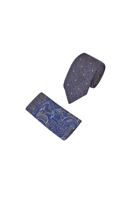 Kahve 2'li Kravat Yün Mendil Set