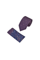 Mor 2'li Kravat Yün Mendil Set