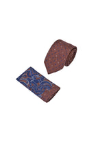 Kiremit 2'li Kravat Yün Mendil Set