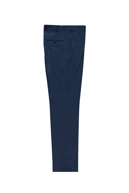 Koyu Mavi  4 Drop Relaxed Fit Rahat Kesim Yün Klasik Kuma? Pantolon-Abdullah Ki??l?