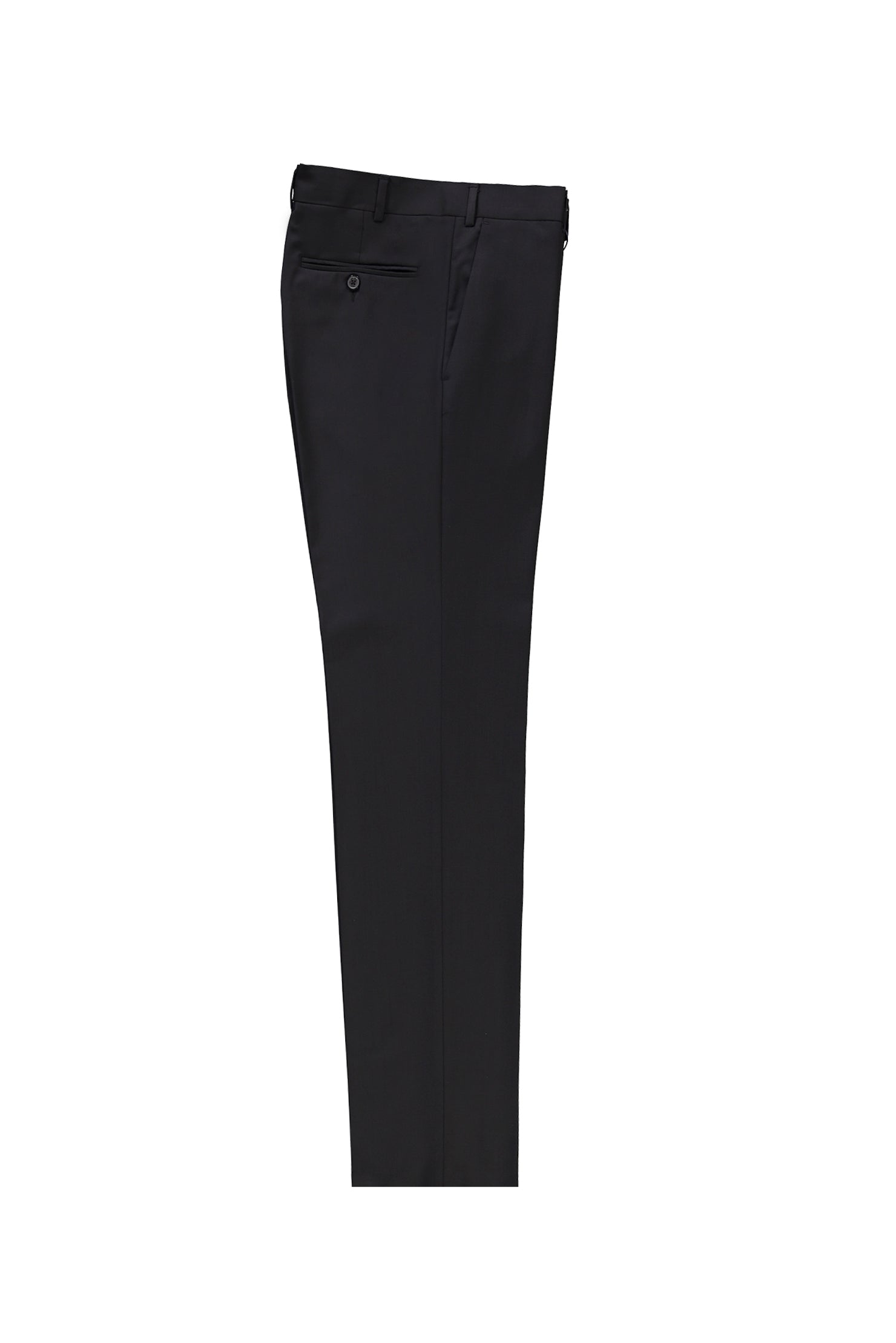 Koyu Siyah Slim Fit Dar Kesim Yünlü Klasik Kumaş Pantolon