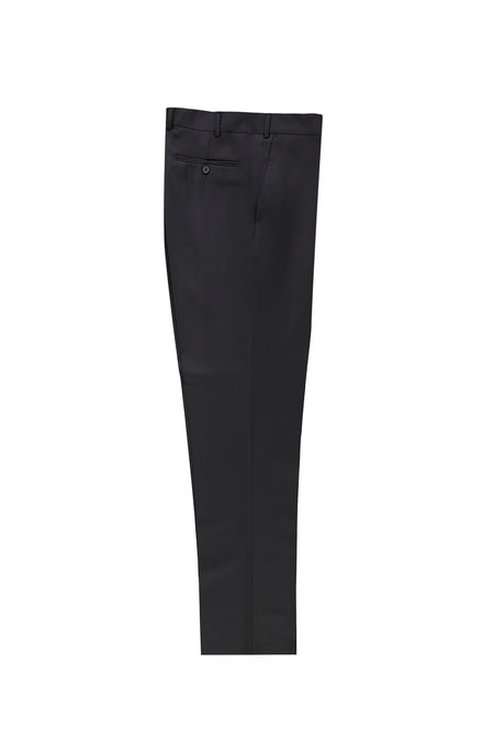 Siyah 4 Drop Relaxed Fit Rahat Kesim Yünlü Klasik Kuma? Pantolon-Abdullah Ki??l?