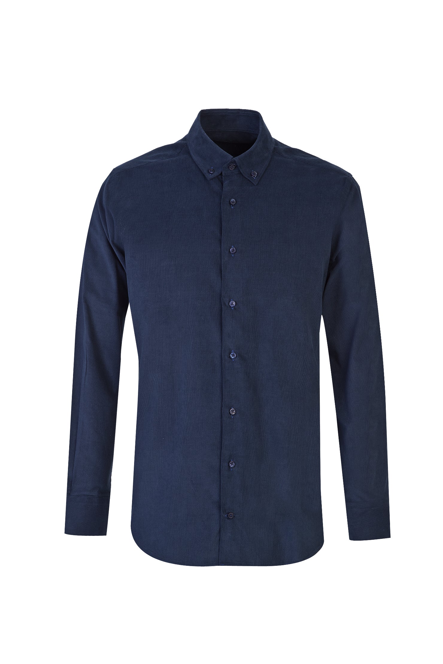 Koyu Petrol Uzun Kol Regular Fit Kadife Pamuk Gömlek