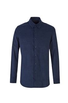 Koyu Petrol Uzun Kol Regular Fit Kadife Pamuk Gömlek