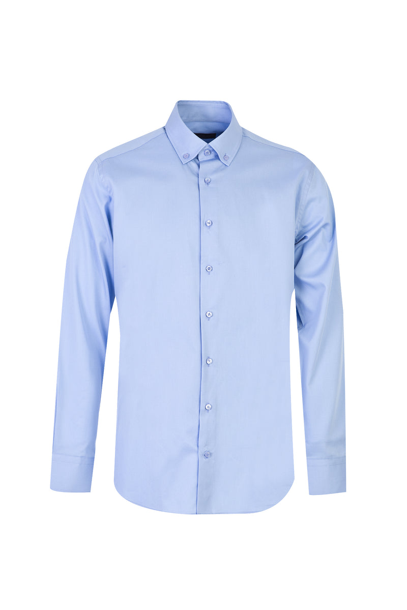 Gök Mavisi A.K. KRB TWILL DÜZ Pamuk Gömlek