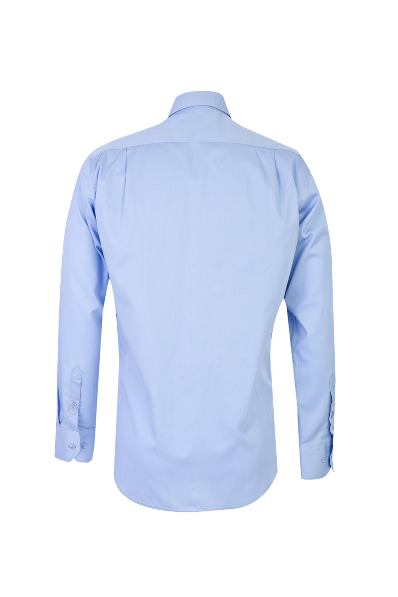 Gök Mavisi A.K. KRB TWILL DÜZ Pamuk Gömlek