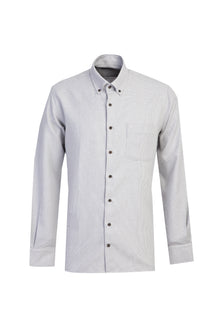 Açık Gri Uzun Kol Regular Fit Desenli Pamuk Gömlek