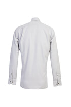 Açık Gri Uzun Kol Regular Fit Desenli Pamuk Gömlek