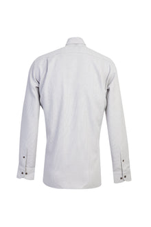 Açık Gri Uzun Kol Regular Fit Desenli Pamuk Gömlek