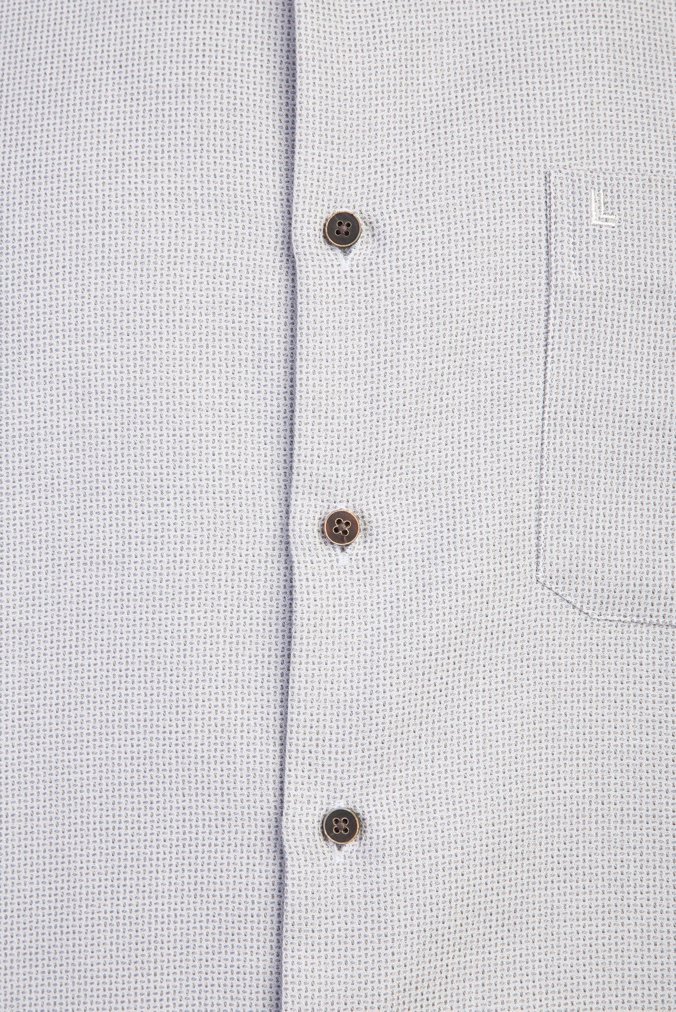 Açık Gri Uzun Kol Regular Fit Desenli Pamuk Gömlek