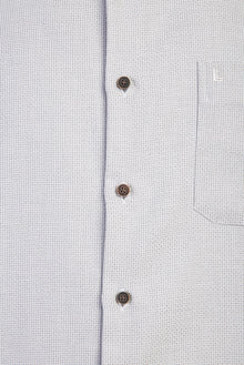 Açık Gri Uzun Kol Regular Fit Desenli Pamuk Gömlek