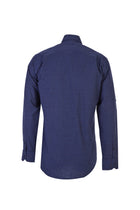 Koyu Lacivert Uzun Kol Kareli Spor Pamuk Gömlek