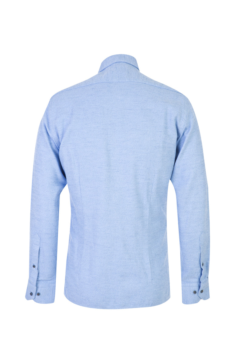 Açık Mavi Uzun Kol Slim Fit Dar Kesim Oduncu Pamuk Gömlek